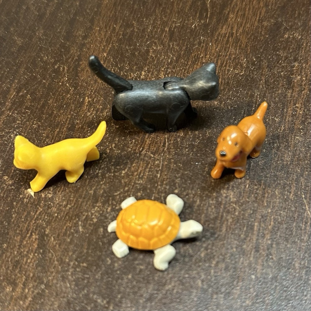Playmobil Pet Animal Lot Cat‎ Dog Turtle Black Yellow Replacement Figures